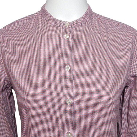 Massimo Alba Women’s Size XS Red White Blue Check Houndstooth Button Up Shirt - Picture 2 of 5